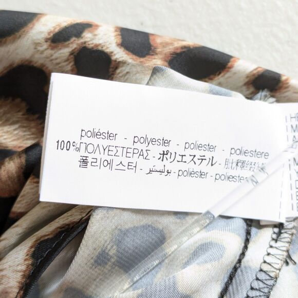 Zara Satin Halter Top Cowl Neck Leopard Print Size XS Silky - Picture 12 of 13